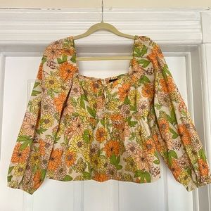 JCREW FLORAL PEPLUM BLOUSE